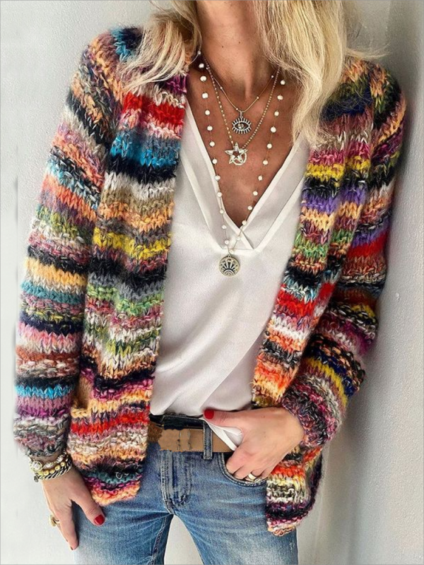 Casual Loose Colorful Sweater Cardigan