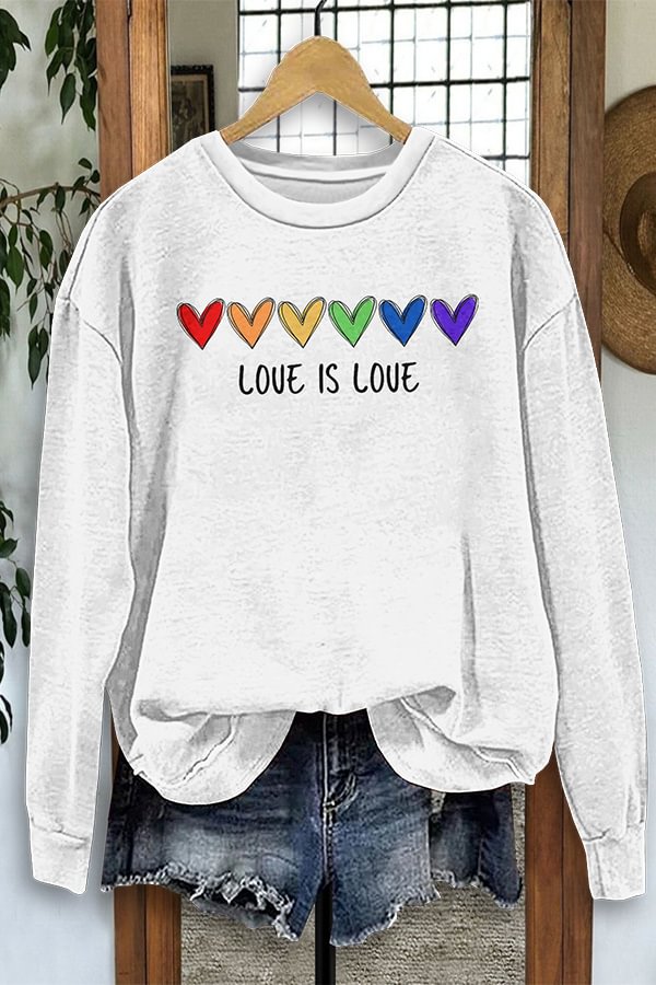 Women's Love Is Love Casual Round Neck Sweatshirt