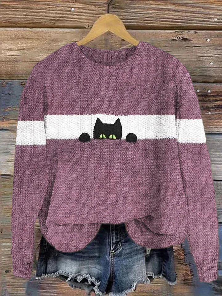 Funny Cat Knit Cozy Sweater