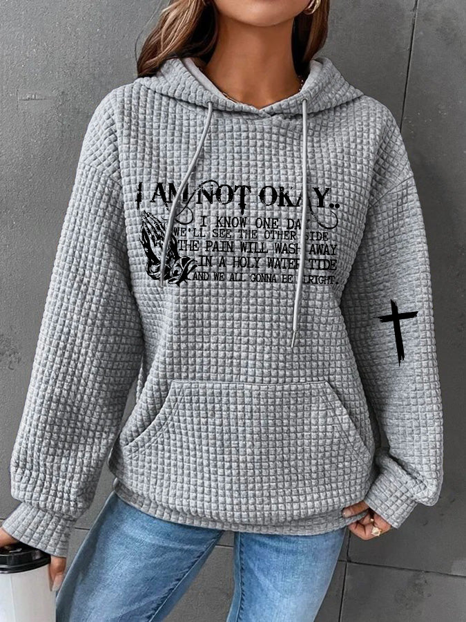 Women's I’m Not Okay Print Casual Hoodie