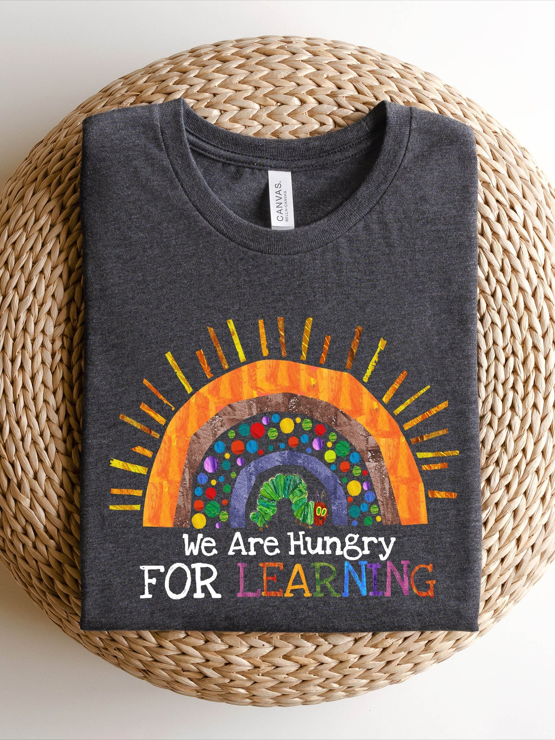 Women's We Are Hungry For Learning Printed Casual T-shirt