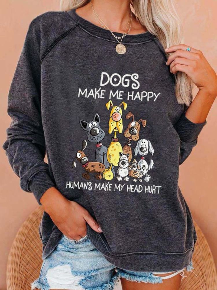 Women's Dog Print Casual Sweatshirt