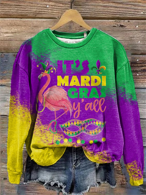 Women's Mardi Gras Print Sweatshirt