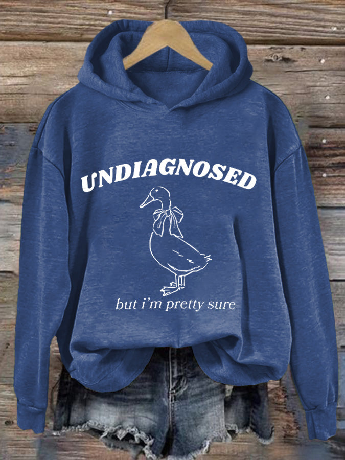 Women's I'm Undiagnosed But Something Is Wrong Printed Casual Hoodie