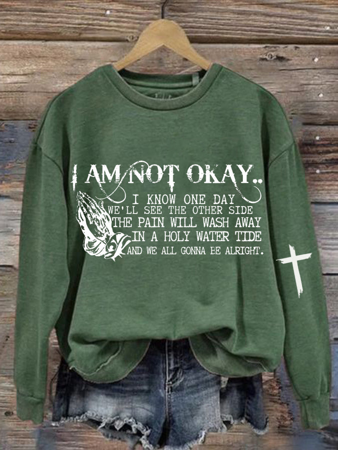 Women's I’m Not Okay Printed Casual Sweatshirt