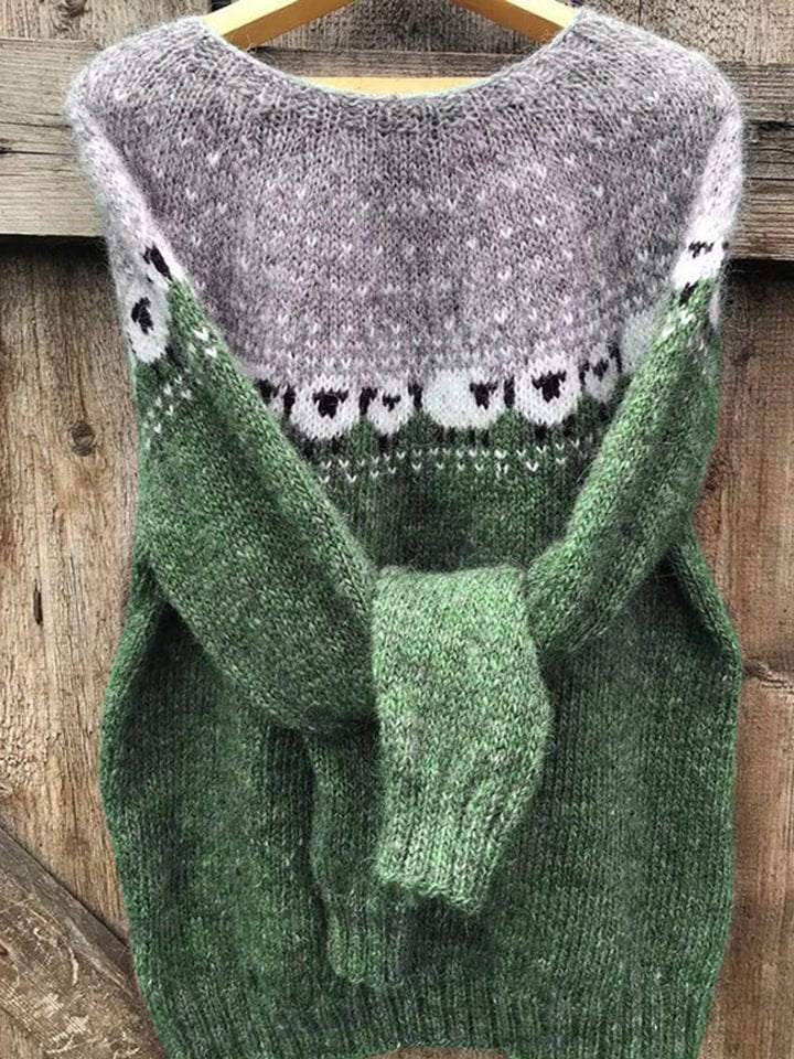 Vintage Sheep Jacquard Cozy Sweater