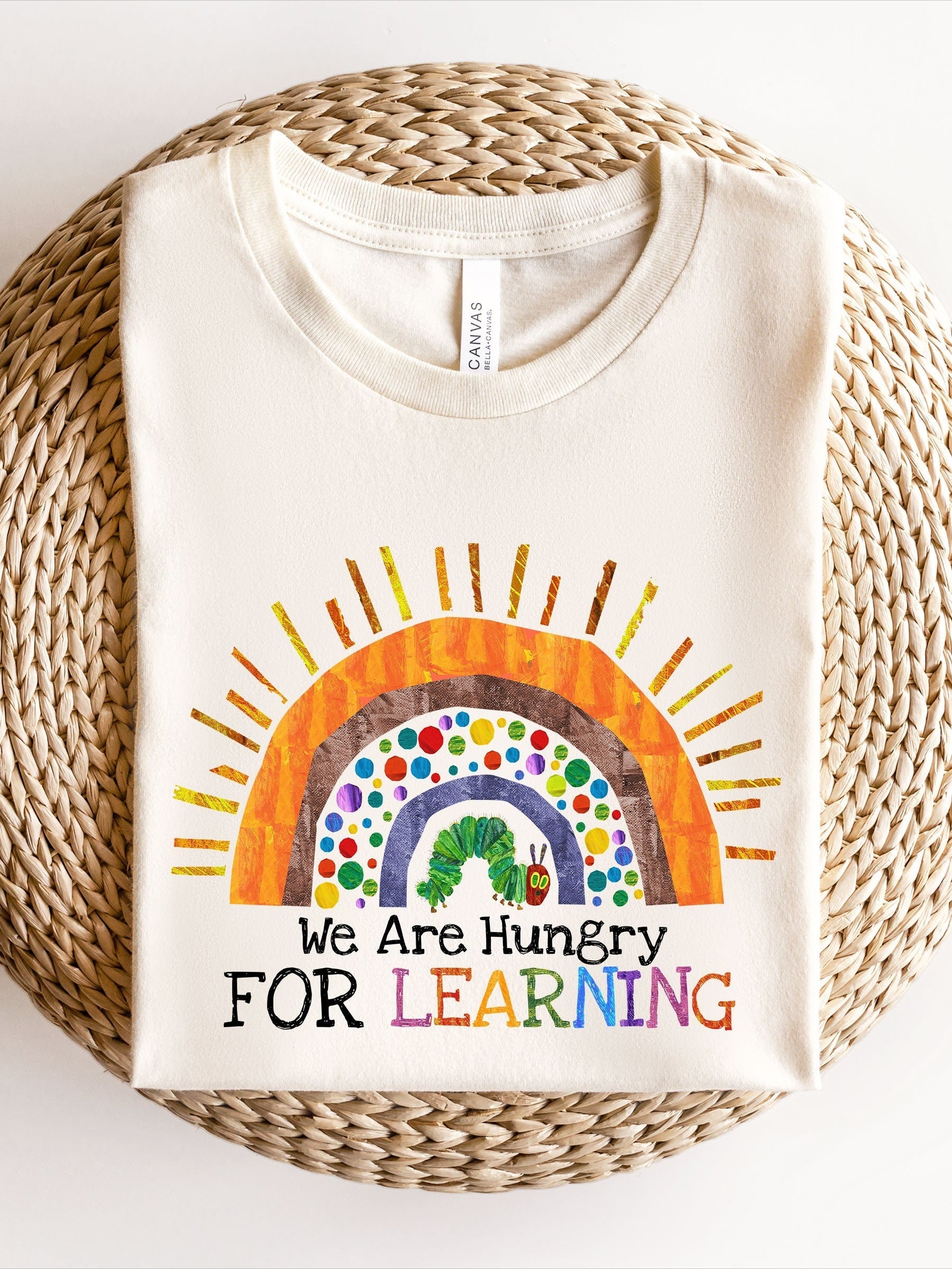 Women's We Are Hungry For Learning Printed Casual T-shirt