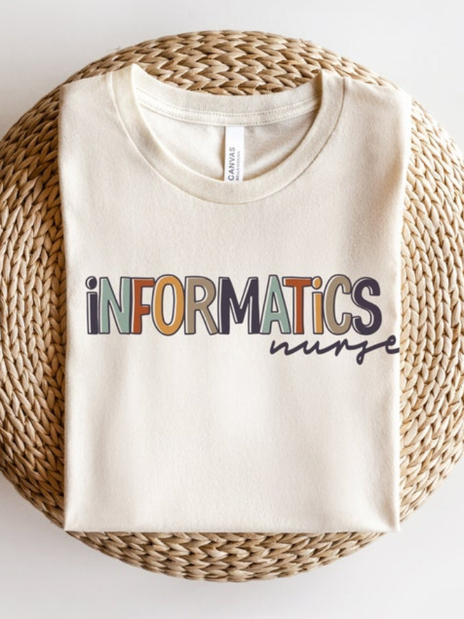 Women's Informatics Printed Casual T-shirt