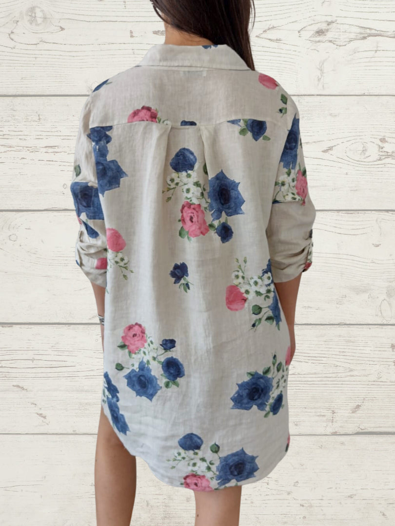 Women's Retro Print Loose Top