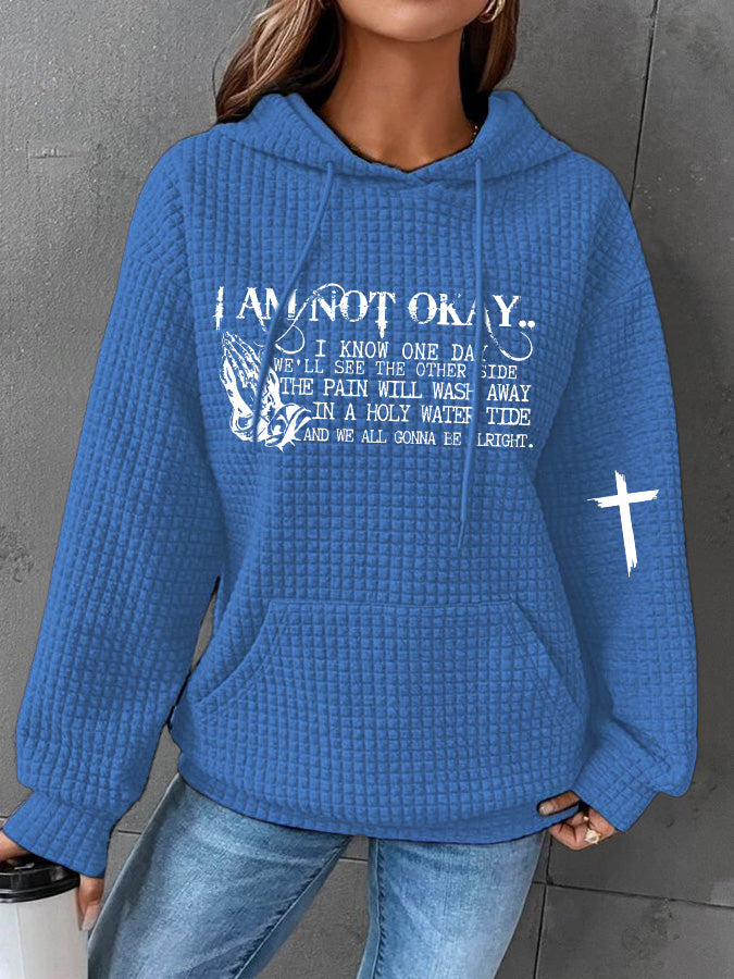 Women's I’m Not Okay Print Casual Hoodie