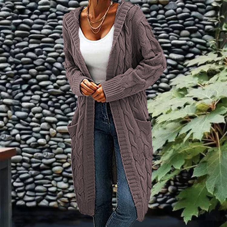 Women's Solid  Long Sleeve Cardigan