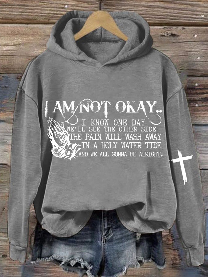 Women's I’m Not Okay Printed Casual Hoodie