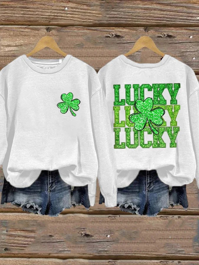 Women's St. Patrick's Day Shamrock Print Sweatshirt