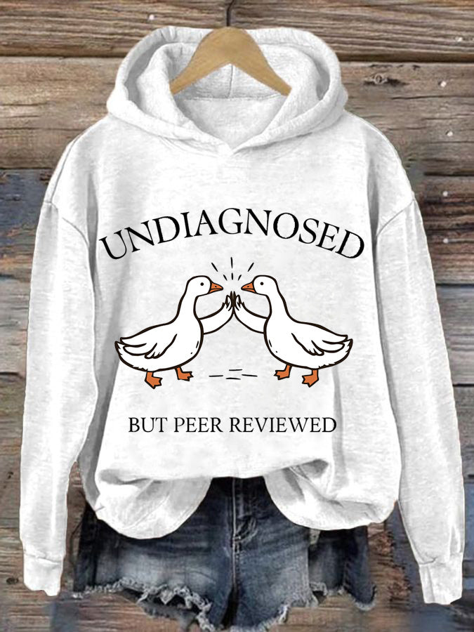 Women's Undiagnosed But Peer Reviewed Printed Casual Hoodie