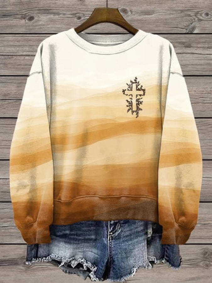 Women's Faith Print Crew Neck Sweatshirt