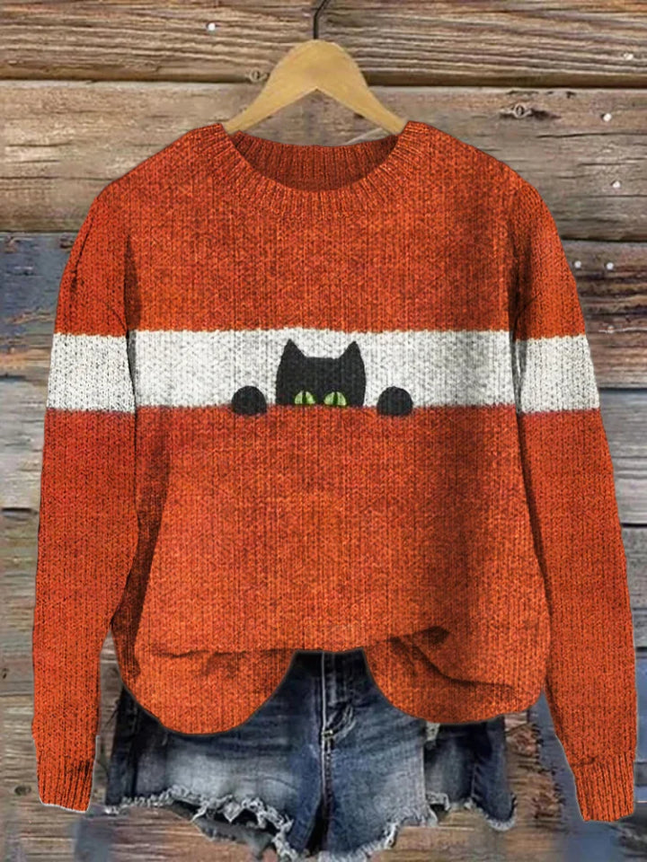 Funny Cat Knit Cozy Sweater