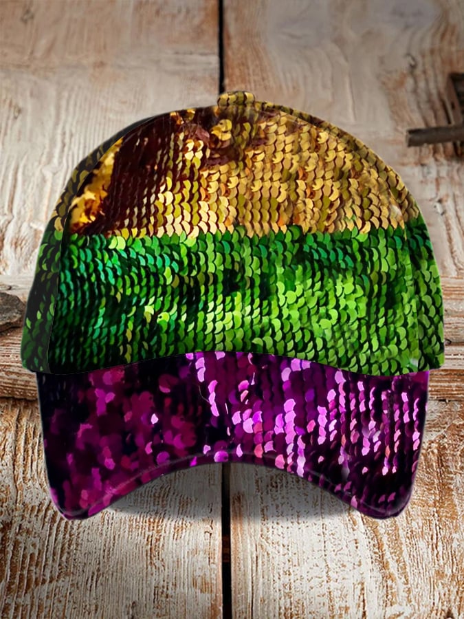 Retro Mardi Gras Printed Baseball Cap