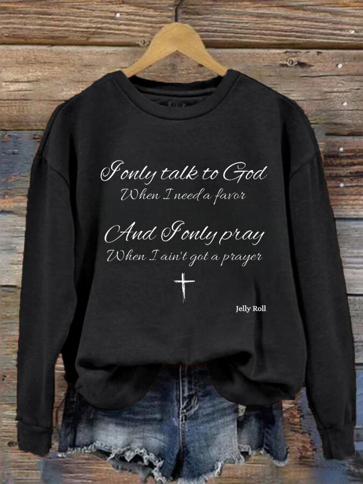 Women's Casual Country Music Print Crew Neck Sweatshirt