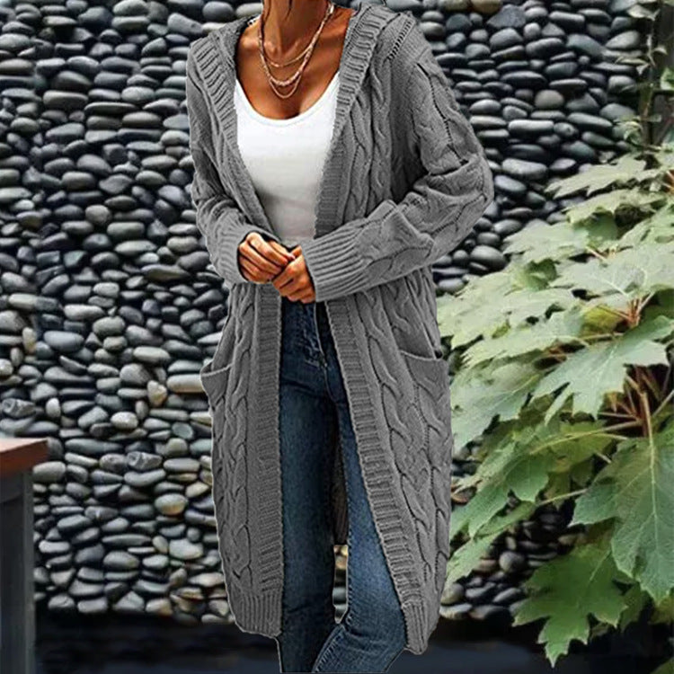 Women's Solid  Long Sleeve Cardigan