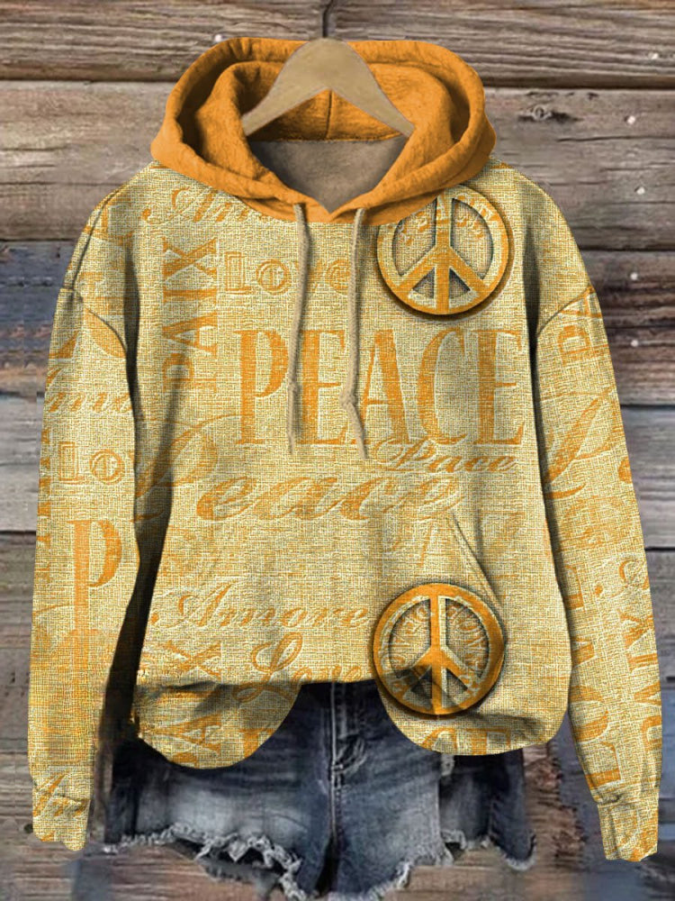 Love And Peace Art Print Casual Sweatshirt