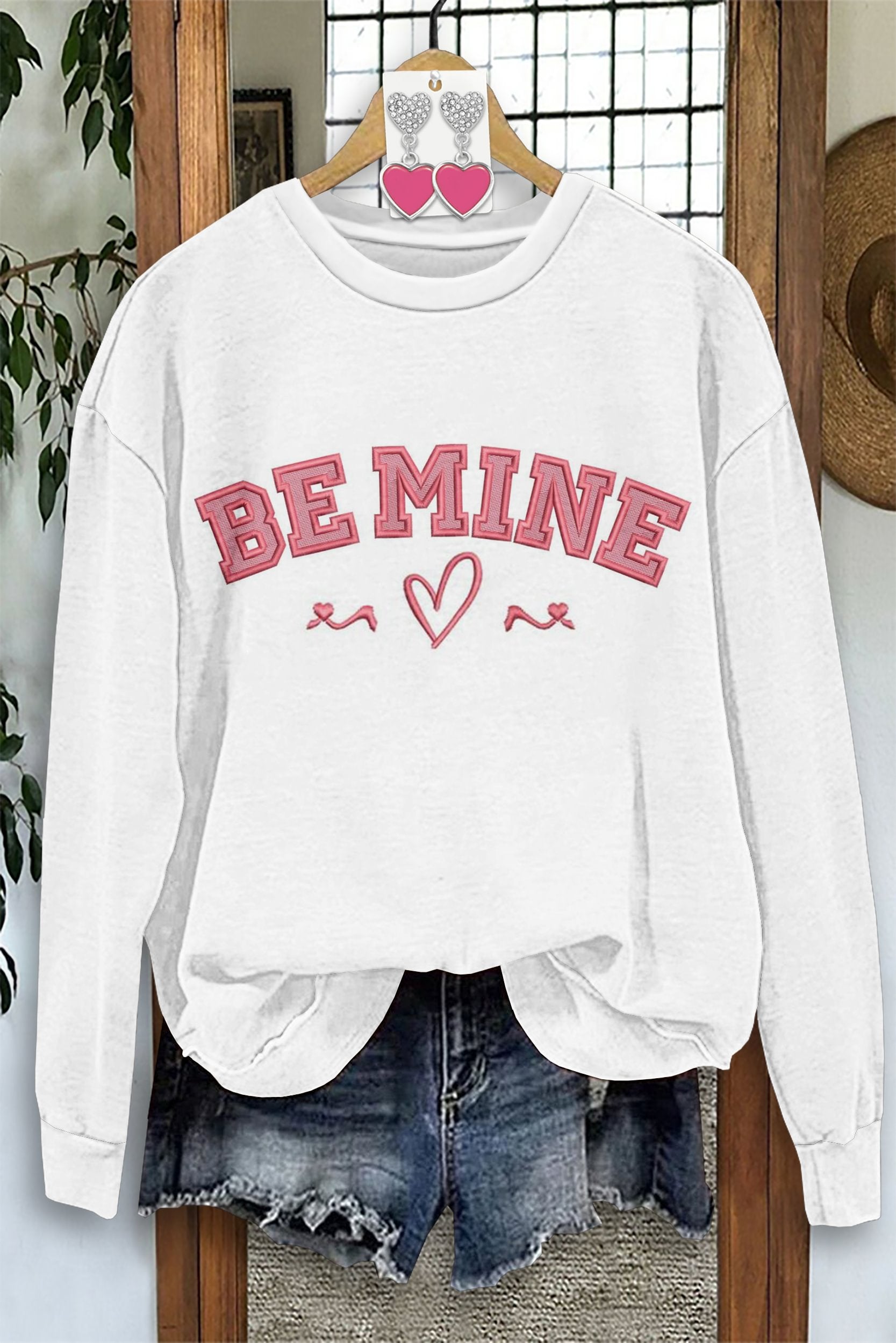 Women's Be Mine Casual Round Neck Sweatshirt