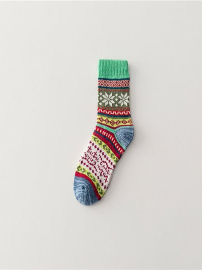 Ethnic Knitted Thick Needle Retro Socks