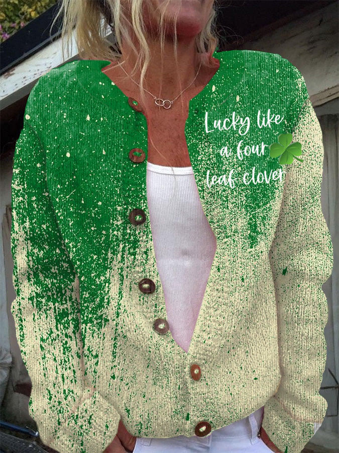 Women's St. Patrick's Day Casual Knitted Cardigan