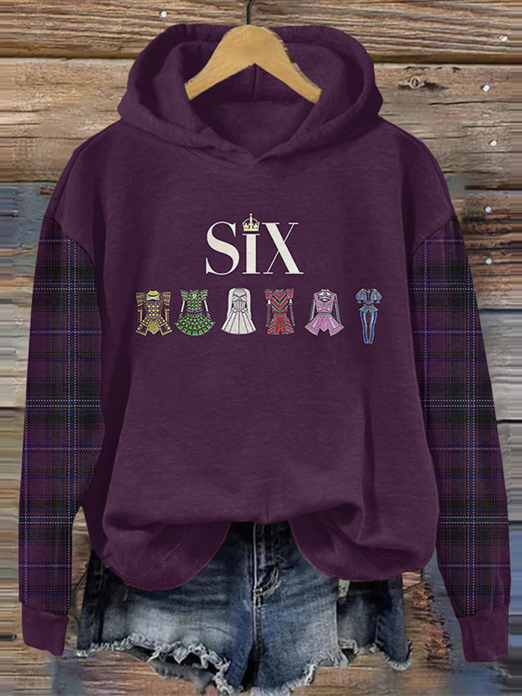 Six Musical Team Print Casual Hoodie