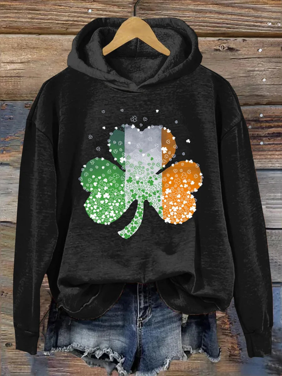 St. Patrick's Day Shamrock Print Sweatshirt