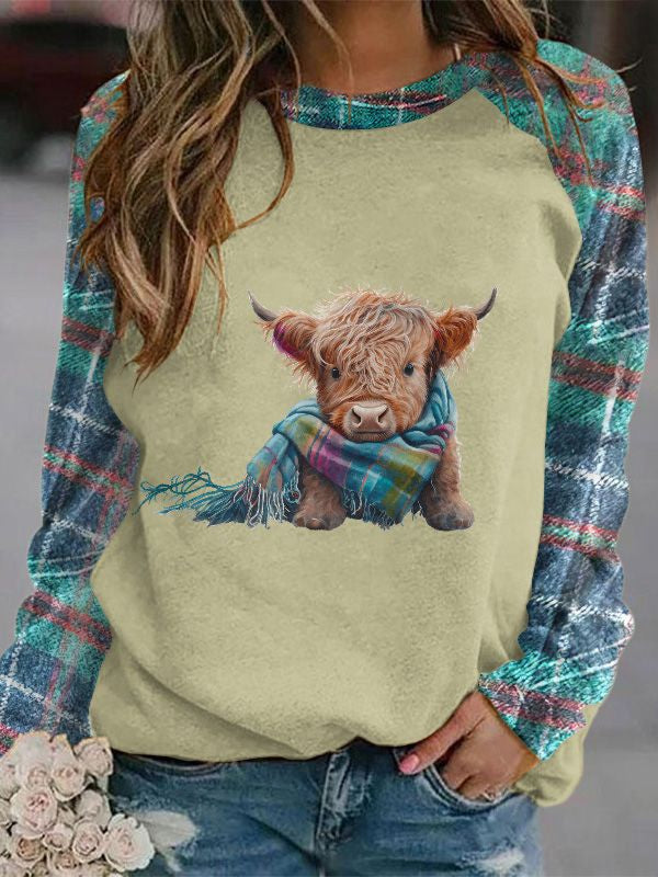 Women's Highland Cow Print Casual Sweatshirt