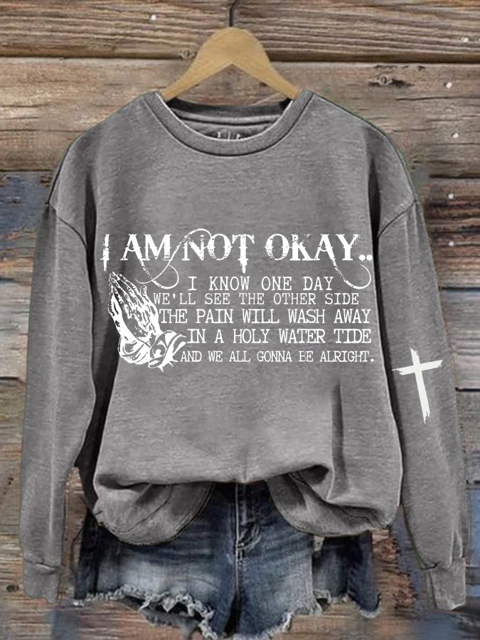 Women's I’m Not Okay Printed Casual Sweatshirt