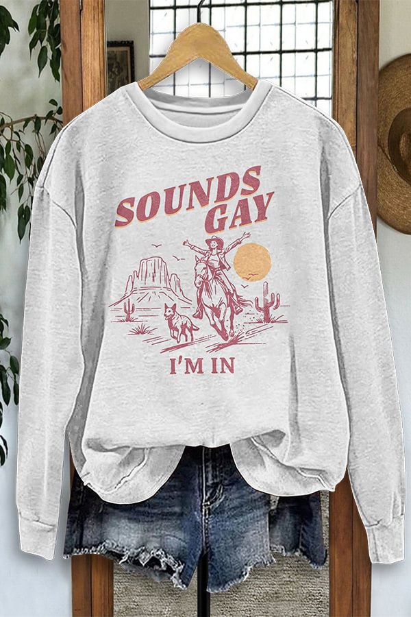 Women's Cowgirl Casual Round Neck Sweatshirt