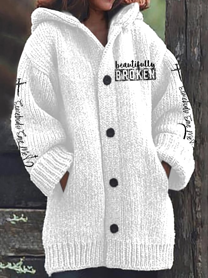 Women's Country Music Heat Transfer Knit Sweater Jacket