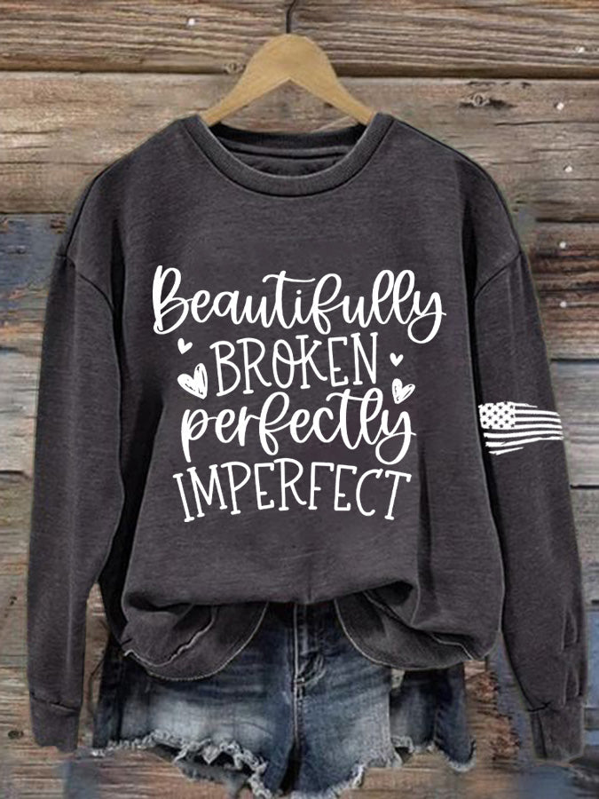 Women's Country Music Print Crew Neck Sweatshirt