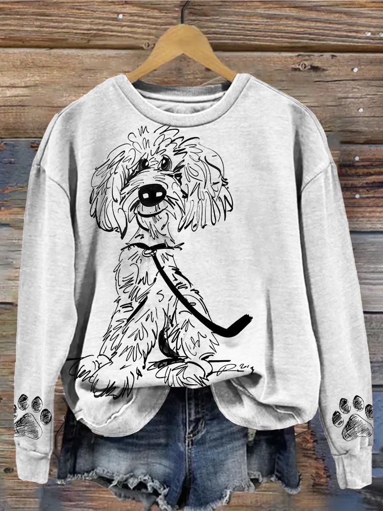 Women's Cute Dog Printed Sweatshirt