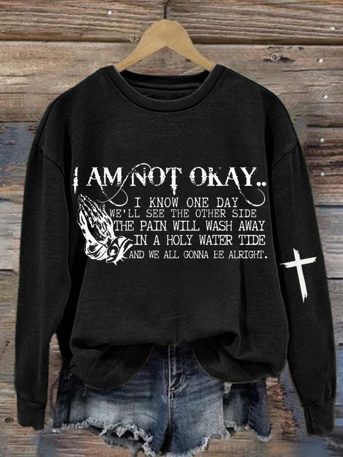 Women's I’m Not Okay Printed Casual Sweatshirt