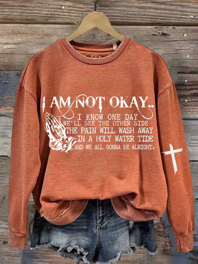 Women's I’m Not Okay Printed Casual Sweatshirt