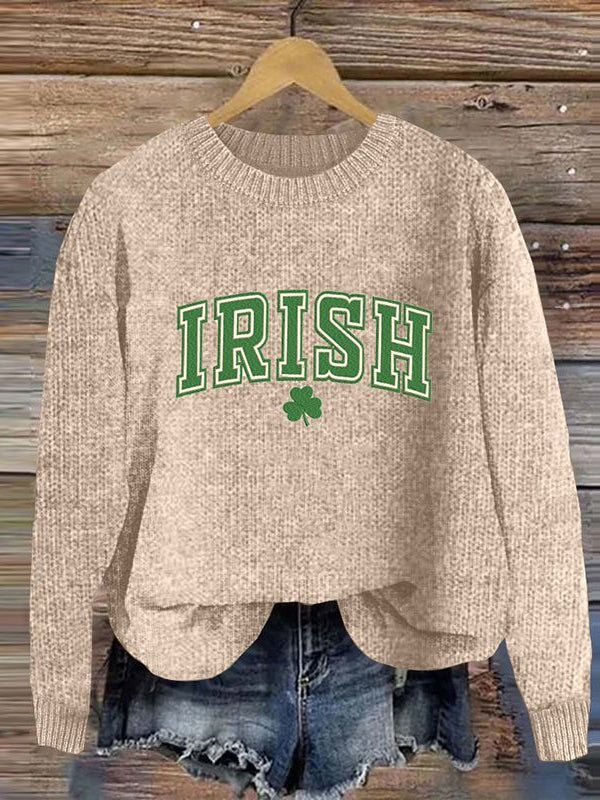 Women's St. Patrick’s Day Print Long Sleeve Sweater