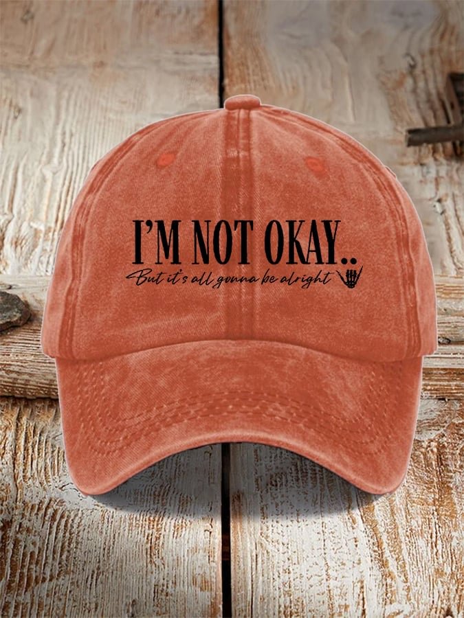 Unisex Distressed Country Music I‘m Not Okey Printed Hat