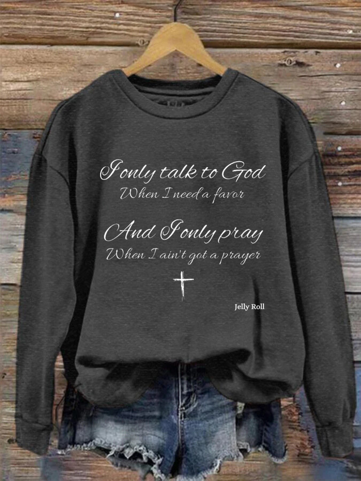 Women's Casual Country Music Print Crew Neck Sweatshirt