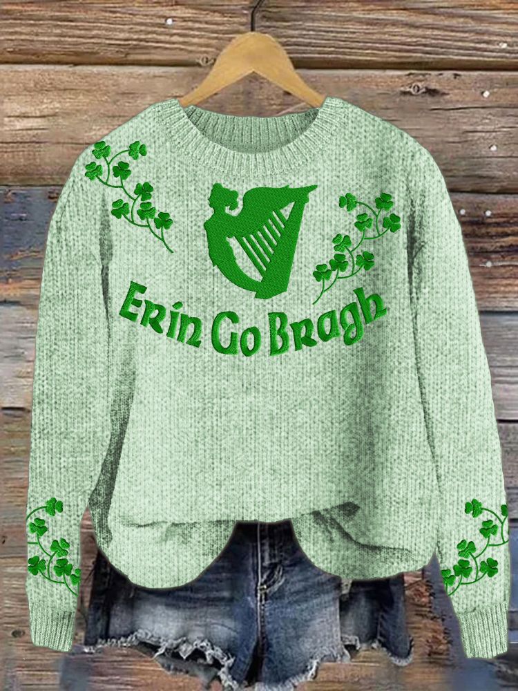 Women's Retro St. Patrick’s Day Print Sweater