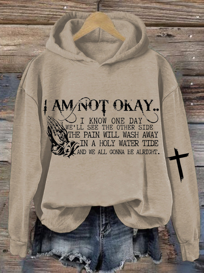 Women's I’m Not Okay Printed Casual Hoodie