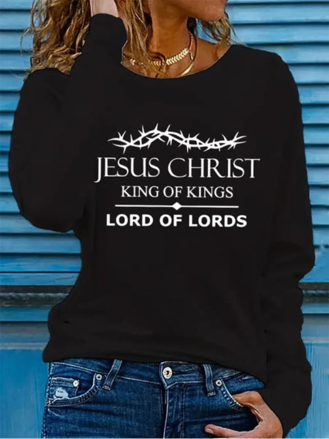 Women's Jesus Christ King Of Kings Lord Of Lords Print Casual T-Shirt